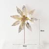 Glitter Christmas Glitter Artificial Flowers with Stems Large 33cm Xmas Tree Flowers Ornaments Cute Creative