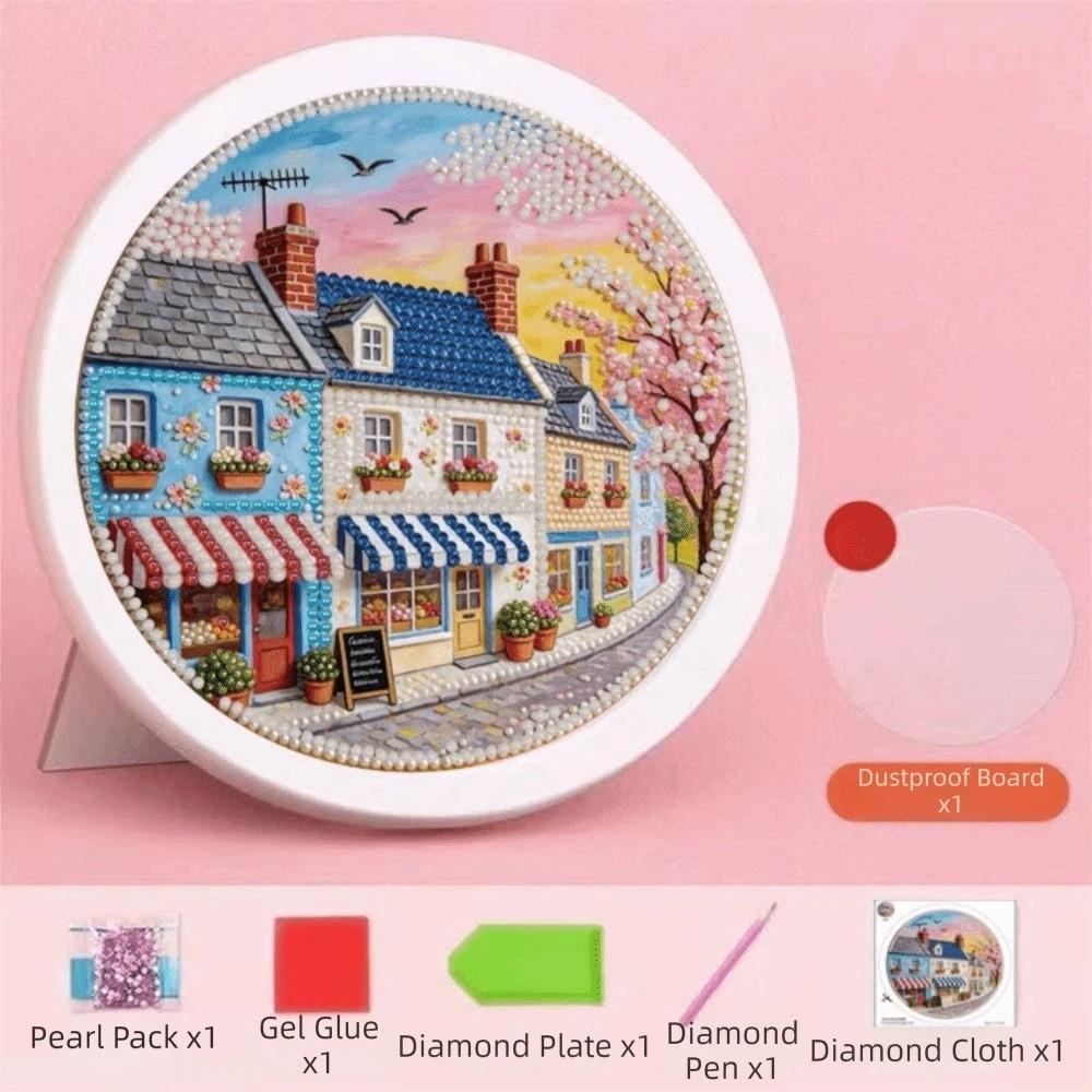 Flower Round Shape Pearl Painting Hand-Pasted Self-Adhesive Paintings  Bedroom Decorative
