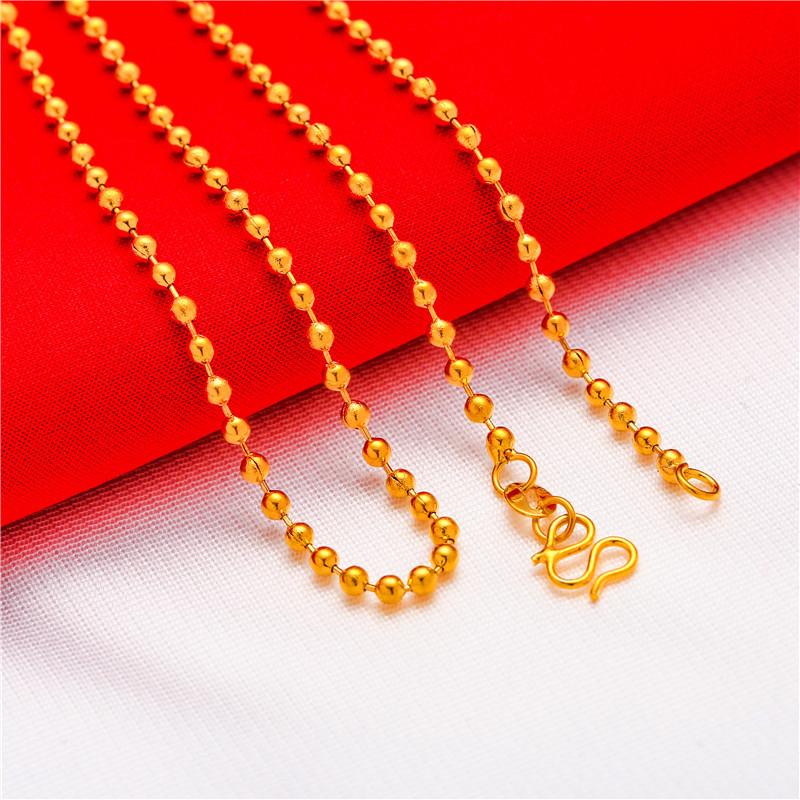 Vietnamese sand gold-plated necklace, women's necklace, water wave necklace, snake bone necklace, box necklace, O-shaped necklace.