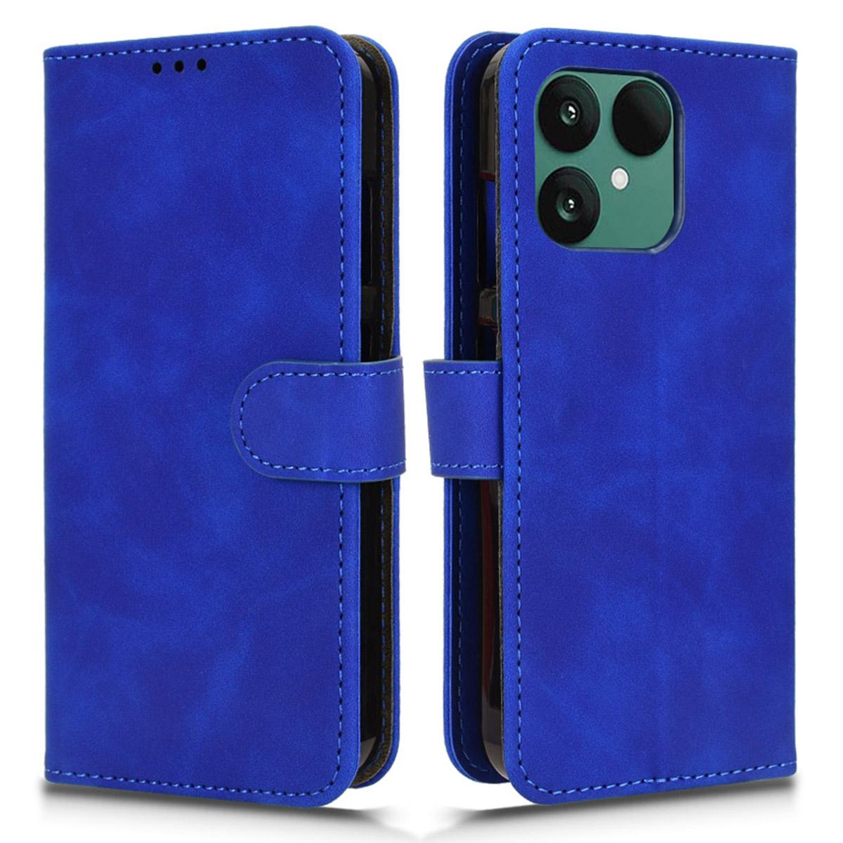 

For Fairphone 6 Leather Case Skin Feel Anti Drop Wallet Flip Phone Cover Blue