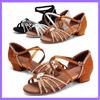 Summer Child Hot Latin Dance Shoes Women for Silver Gray Satin Salsa Dance Shoes Girls for Shine Rhinestone Ballroom Dance Shoes