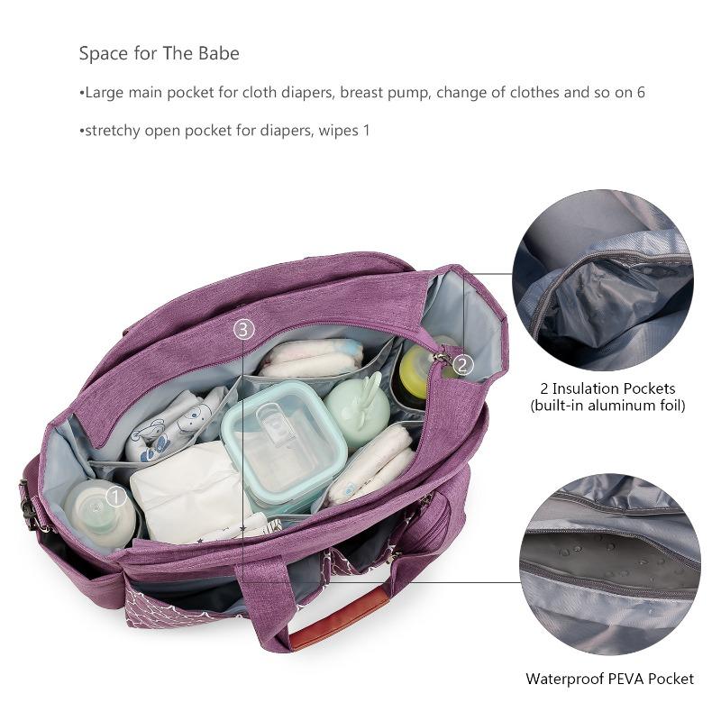 New Handbag/Shoulder Diaper Bag with Pacifier Pouch for Maternity and Baby Travel & Outdoor Use