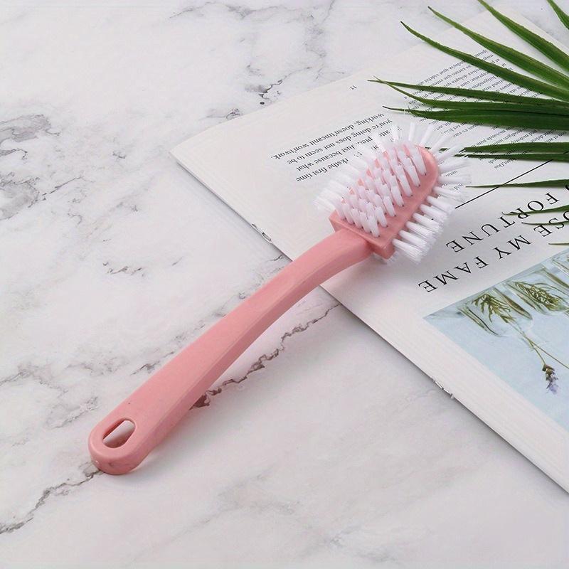 

1 шт. Многофункциональная бытовая щетка для уборки, пятисторонняя щетка для обуви, щетка для стирки, инструмент для чистки обуви, батарейки не требуются розовый