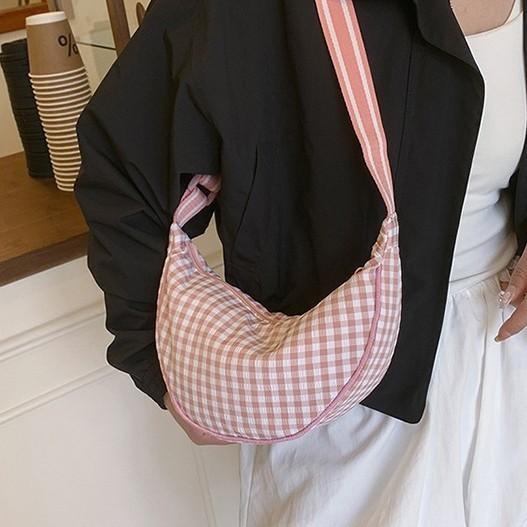 Niche new spring and summer shoulder bag women's new plaid women's bag underarm crossbody dumpling fashion bag