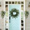 Artificial Olive Leaf Wreath for Front Door, 20 Inch Green Olive Wreath with Olive Leaves and Olive Bean, Greenery Wreath for Home Wall Window