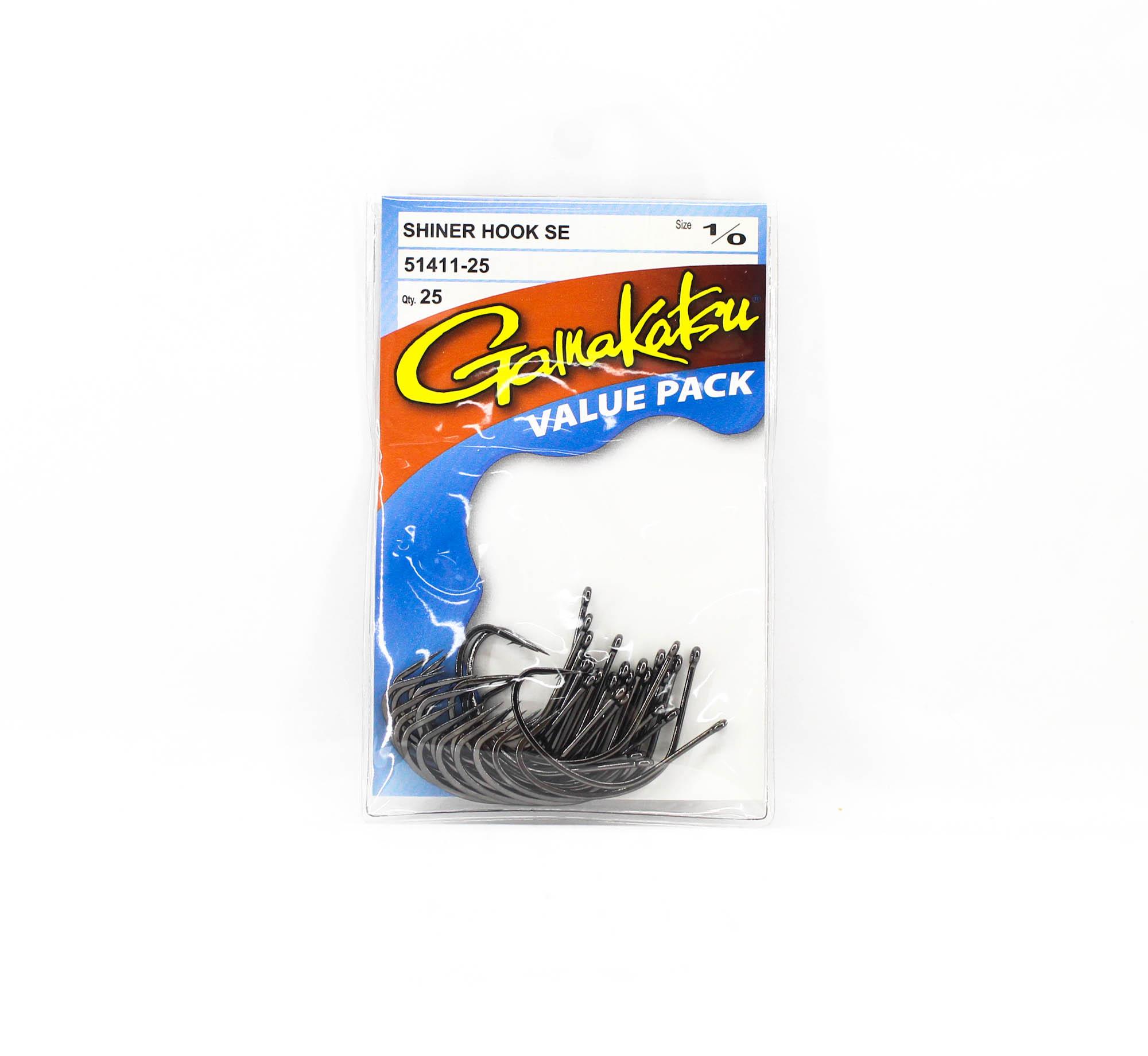 Крючок Gamakatsu 51411 Shiner Hook SE NSB Размер 1/0, 25 шт. в упаковке (4169)