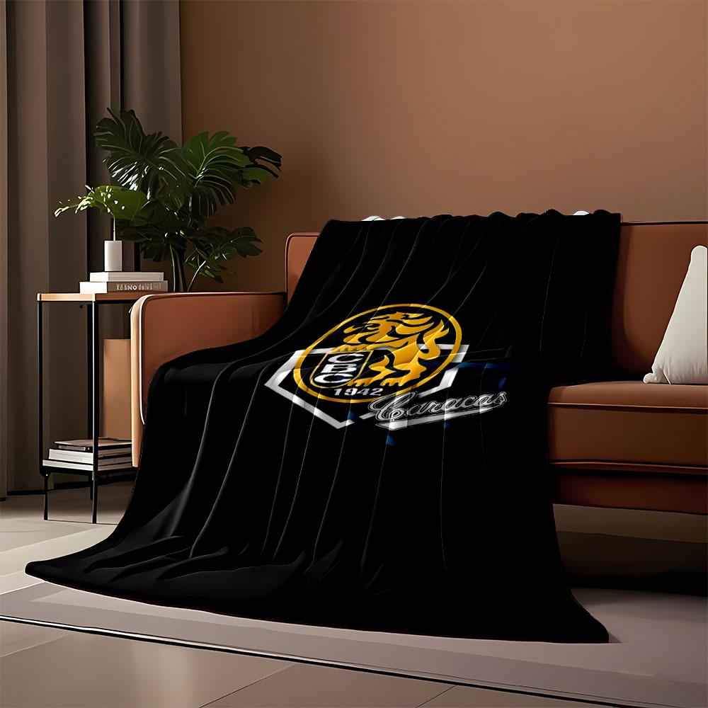 Golden Lion Logo On Black Background Print Blanket Soft and Cozy Perfect for the Living Room Bed Sofa or a Nap,gift