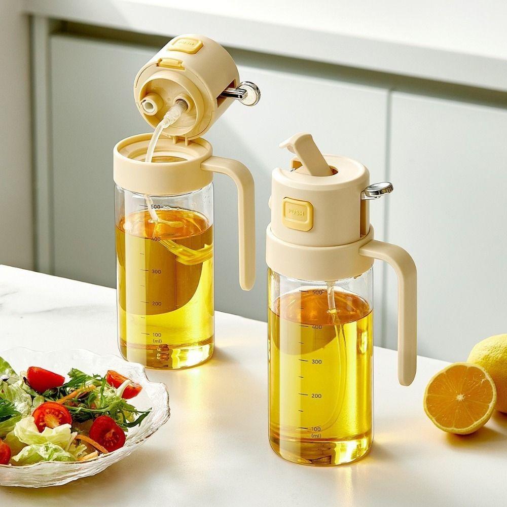 Automatic Lid Oil Dispenser 500 ML Cooking Spray Bottle Convenient Vinegar Container Cooking