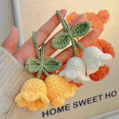 Knitted Tulip Pendant Bag Decorative Accessories Student Keychain Pendant