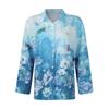 Fashion Women's Printed Button Lapel Long Sleeve Loose Casual Top Shirt