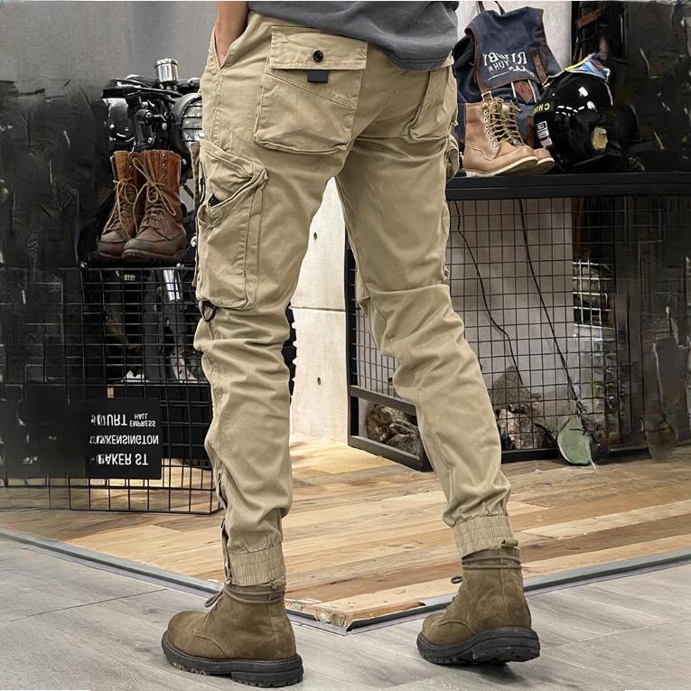 Men's Straight-leg Functional Outdoor Cargo Pants   Overalls Pants   Casual Pants Men's Drawstring Trousers Men