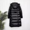 Womens Mid-Length Hooded Down Coat Winter Thick Warm Slim Fit Long Sleeve Parka With High Fill Power Duck