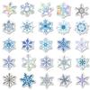 50 Christmas Snowflake Window Stickers: Waterproof, Removable Glass, Cabinet, and Door Decorations