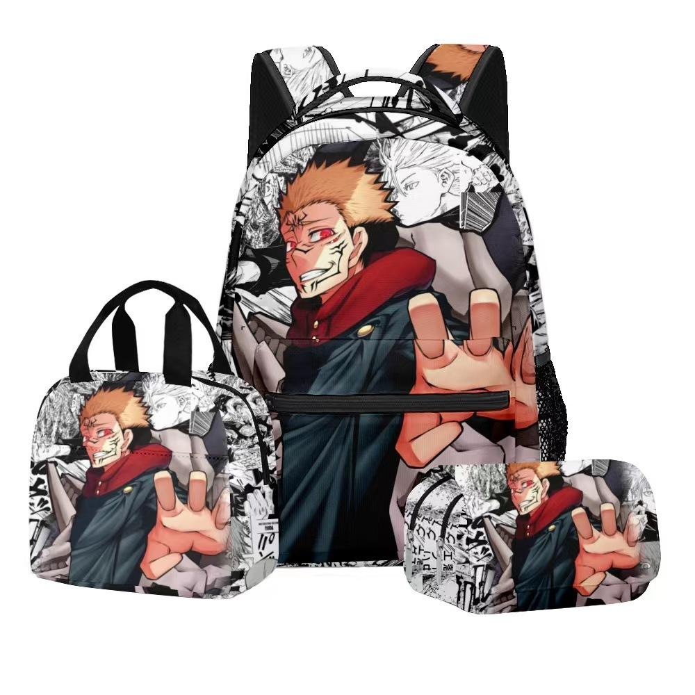 Jujutsu Kaisen Dreiteiliges Schülerrucksack-Set