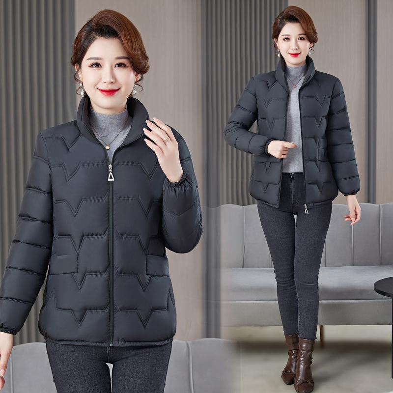 Autumn and winter down padded jacket slim and thin middle-aged padded jacket short light small padded jacket