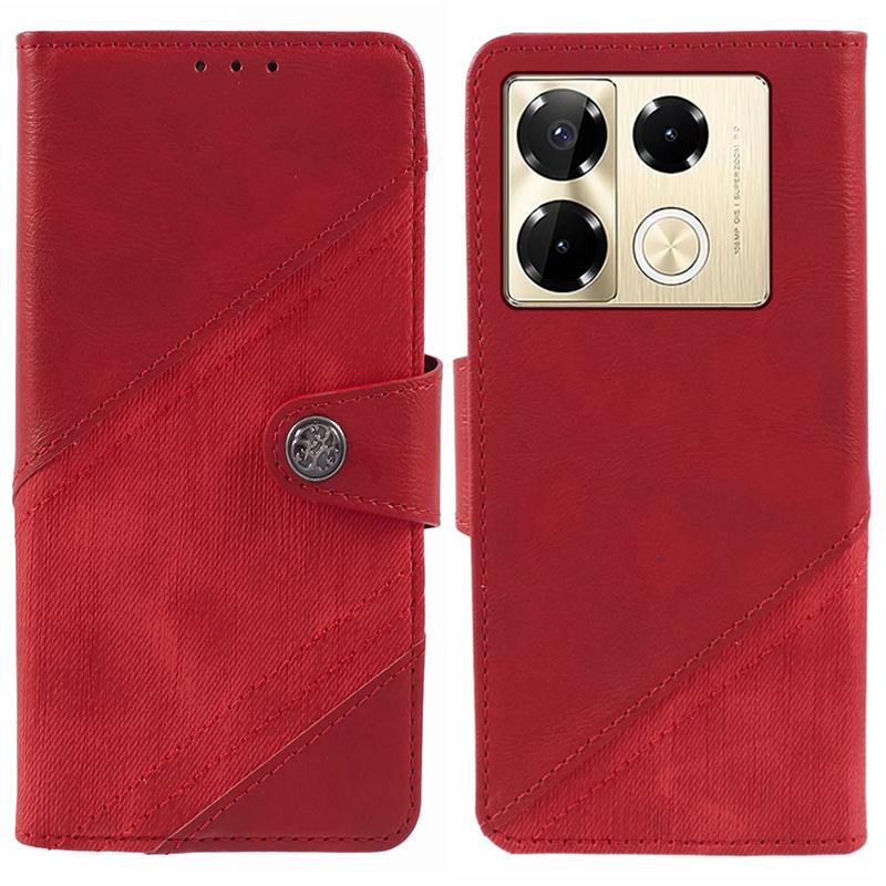 

For Infinix Note 40 Case Crazy Horse Texture Leather Flip Stand Phone Cover Red