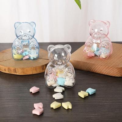 12PCS Large Gummy Bear Container Clear Reusable Bears Shaped Candy Holder Candy Storage Container Plastic Candy Boxes
