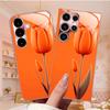 Modern Orange Tulip Art Glass phone case fashion phone cases mobile phones for Samsung Galaxy S26 S25 S24 S23 S22 FE Ultra Plus