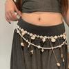 Elegant Double Layer Seashell Waist Chain Conch Pendant Belly Chain Ocean Themed Body Chain  Women