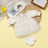Wiedergeborene Puppenkleidung für 55cm Puppe Plüschkleid und Hosen-Set Kleidung Zubehör Für 21,65 Zoll Baby Puppe Spielzeug Kleidung Zubehör