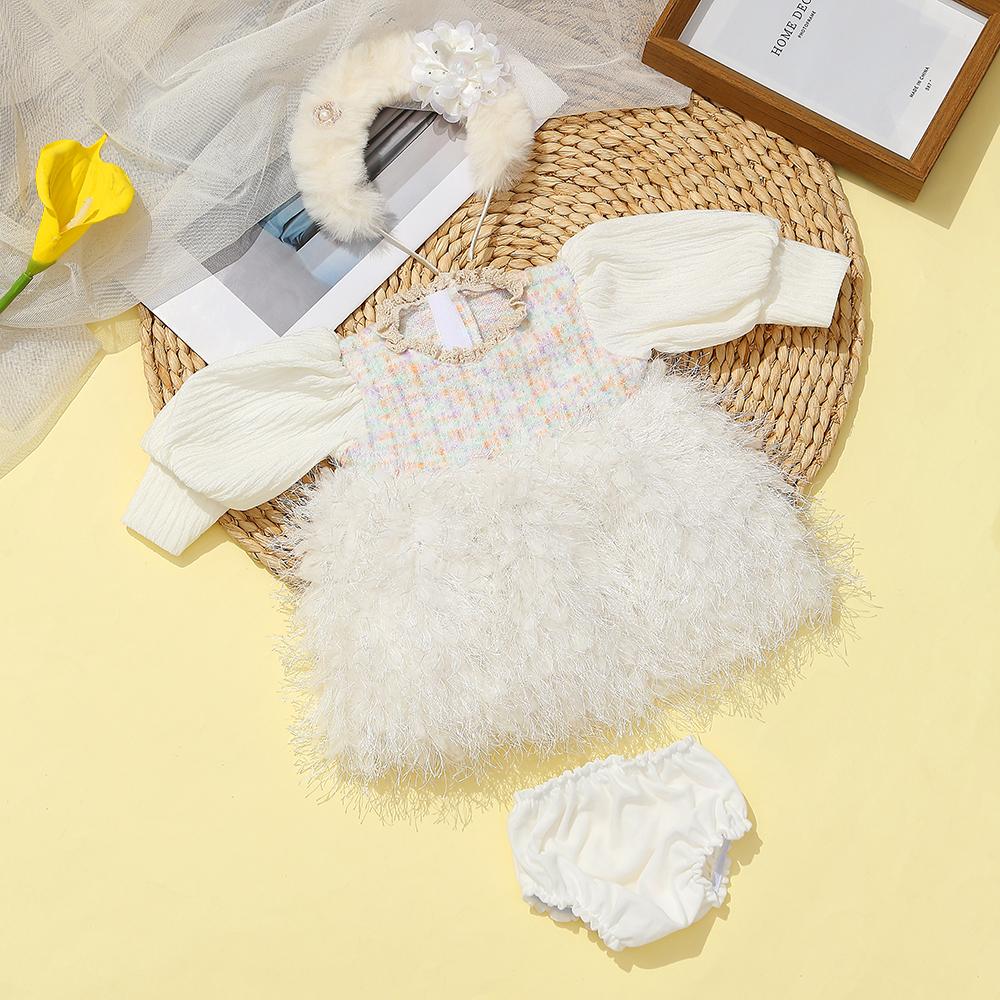 Wiedergeborene Puppenkleidung für 55cm Puppe Plüschkleid und Hosen-Set Kleidung Zubehör Für 21,65 Zoll Baby Puppe Spielzeug Kleidung Zubehör