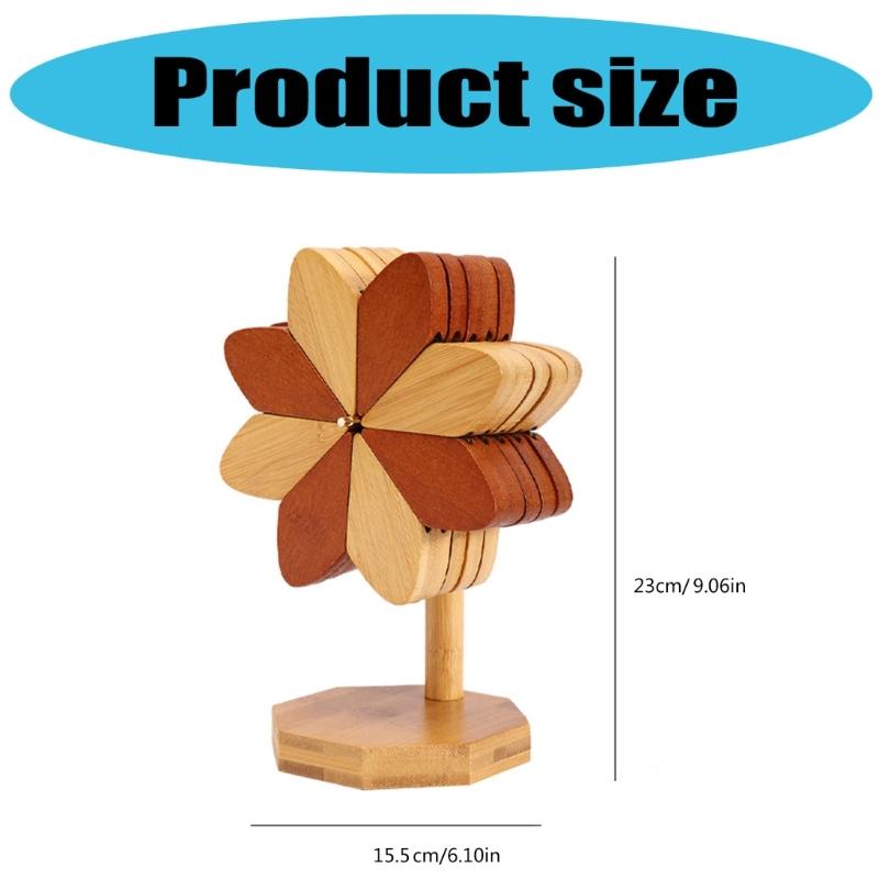 Heat Resistant Wooden Trivet Set Countertop Protectors Natural Wood Pinwheel Shape Placemat For Hot Dishes Pots Pans