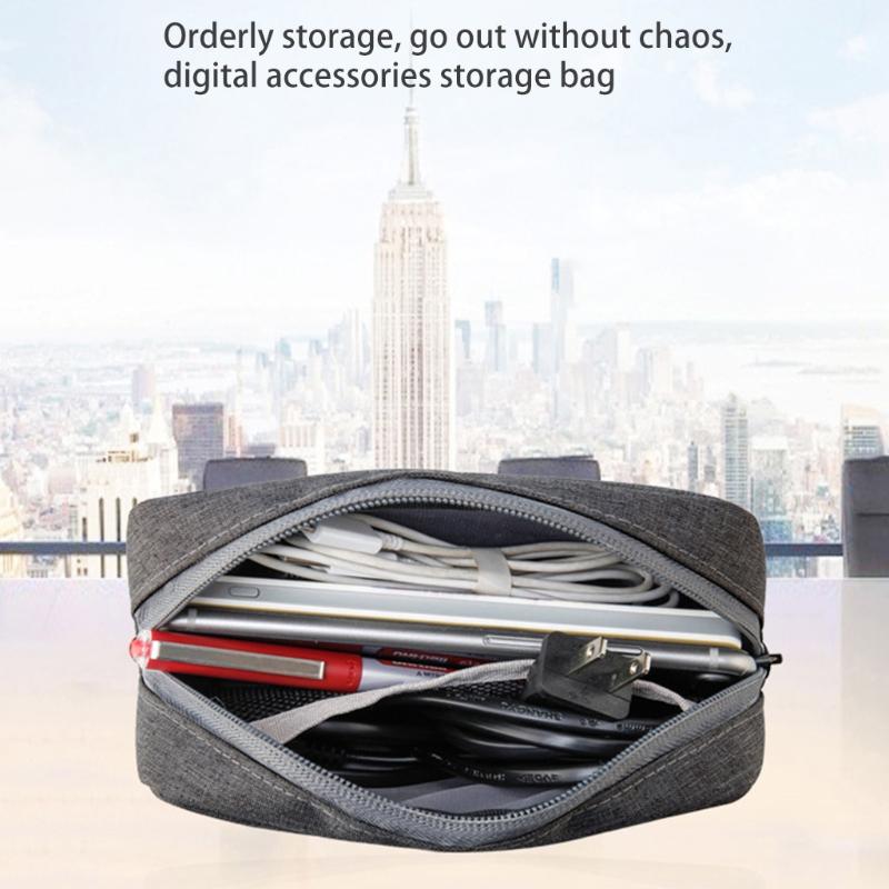Elektronik Organizer Wasserdichte Reiseaufbewahrungstasche Tragbare Polyesertasche für Datenkabel Kabel Ladegerät Powerbank