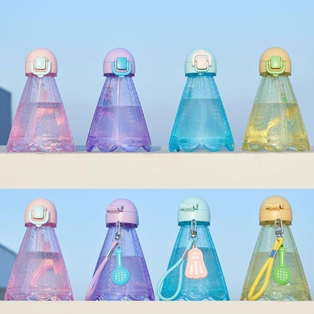 Badminton Style 300ml Badminton Water Bottle Mini Size With Straw Fitness Drink Cup Plastic With Rope Rope Straw Cup Student Use