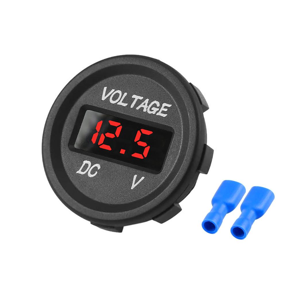 DC 12V 24V Car Voltmeter with LED Digital Display Waterproof Voltage Gauge Meter for Car Boat Marine Truck ATV UTV
