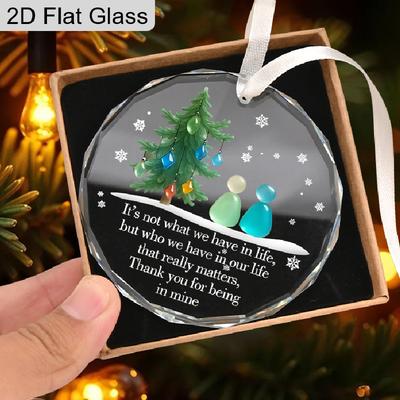 Best Friend Ornaments for Women - Friendship Gifts for Friend Female, BFFs, Besties, Soul Sisters,Christmas Tree Decoration, Friendship Glass Ornament