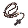 Elegante colar de rosário sagrado feito à mão com o Pai Nosso, perfeito para ocasiões casuais e formais, uso religioso católico