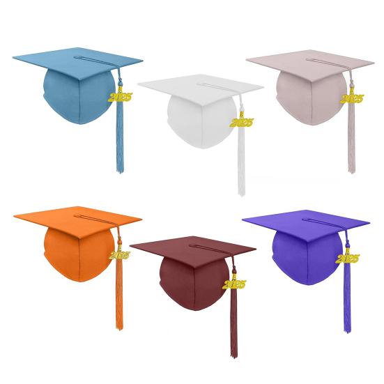 Promoční čepice s střapcem 2025, ročník 2025, unisexová maturitní čepice pro dospělé, pro střední školu bakalářského studia