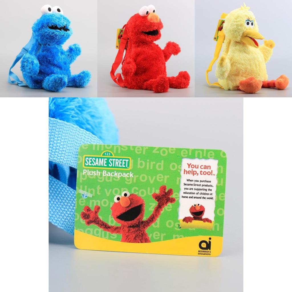 Zaino Morbido di Sesame Street Elmo Mostro Biscotto Big Bird Bambola Per l'Uso Quotidiano