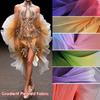 Gradient Hard Mesh Organ Pleated Crinkle Design Fabric Pleated Yarn Fabric For DIY Wedding Background Sewing Clothing Designer