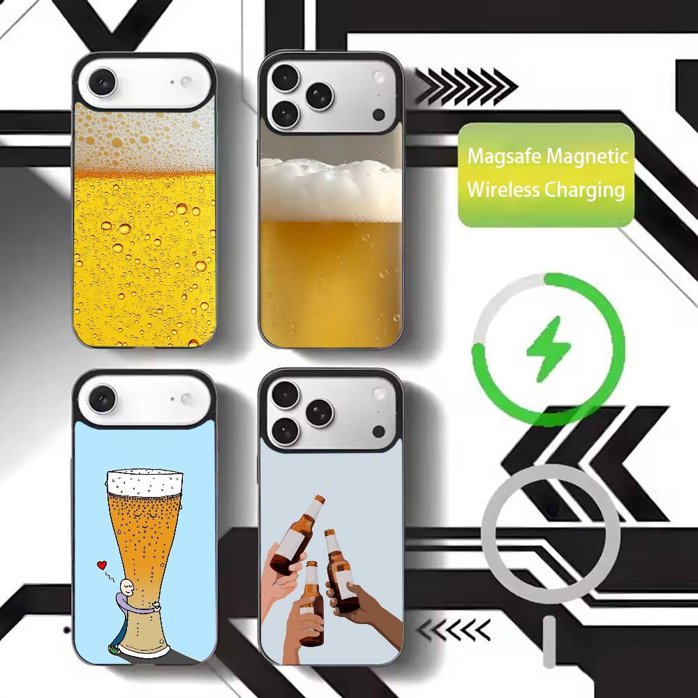 Beer Alcohol CHEERS Phone Case For iPhone17,16,15,14,13,12,11 Plus,Pro Max Magnetic For Magsafe Wireless Charging