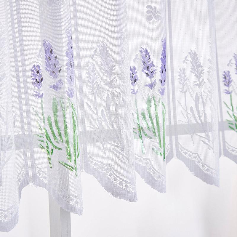1Pc Window Drapes Kitchen Valance European Style Floating Sheer White Lace Curtains Window Drapes Cafe