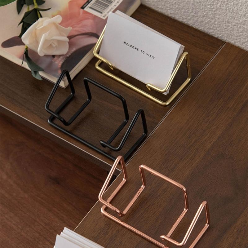 Professional Metal Card Organiser For Business Meeting And Conference Desktop Business Card Display Stand Hold 70 Sheets