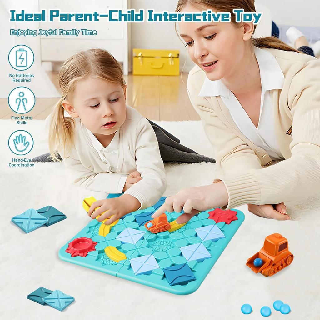 Kid Road Building  Maze Game 118 Challenge Logical Thinking Montessori Educational Puzzle Toy Builder Maze Racer Board Game Gift