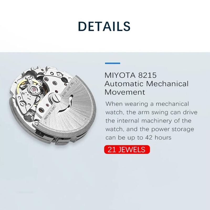 NORTH EDGE Pánské mechanické náramkové hodinky ANCHOR 42MM Luxusní safírové sklo MIYOTA 8215 Automatické hodinky 10bar Vodotěsné hodinky Pánské