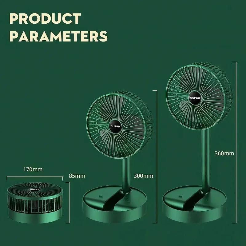 1PC Mini Adjustable Folding Fan Small Cooling Handy Desk Home Office Table Battery USB Rechargeable Portable Electric Fan