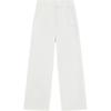 X V&A Collaboration Solid Color Mid-Rise Straight Leg Casual Pants Women Bottoms Cloud-Mushroom-White F11W418601F-WT