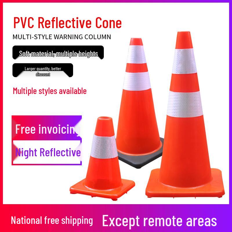 Reflective Traffic Cone Barrier - 70cm/90cm Construction Road Cylinder