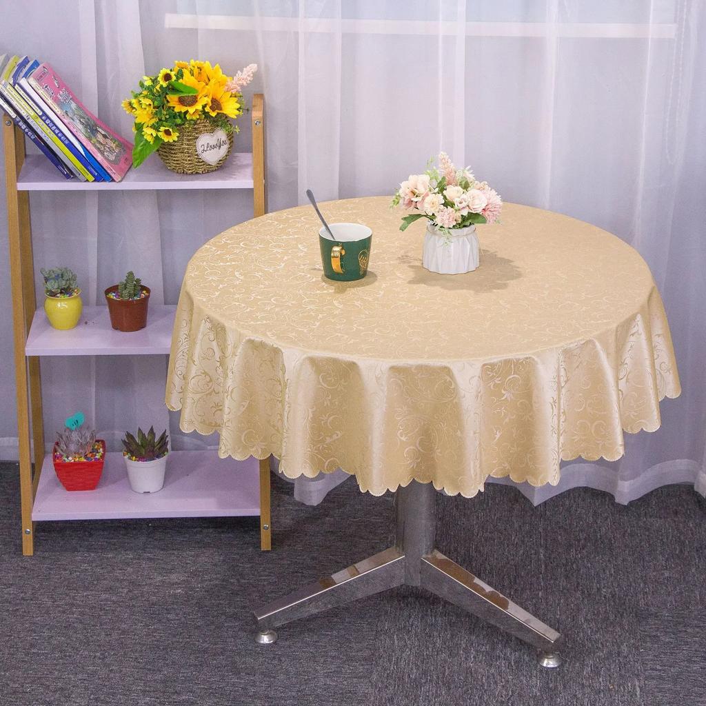 European Style Home Hotel Round Table Cloth Round Tea Table Thickened PVC Blend Waterproof Oil Resistant Washable Table Cloth