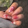 Spicy Girl 3D Almond Shape Blusher Color False Nails (24 pcs) - Pure Desire Style, Removable Glue-On, Wearable Manicure
