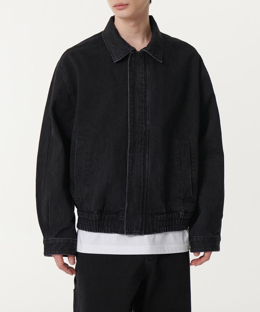 Musinsa Standard Oversized Denim Blouson Jacket [Washed Black]