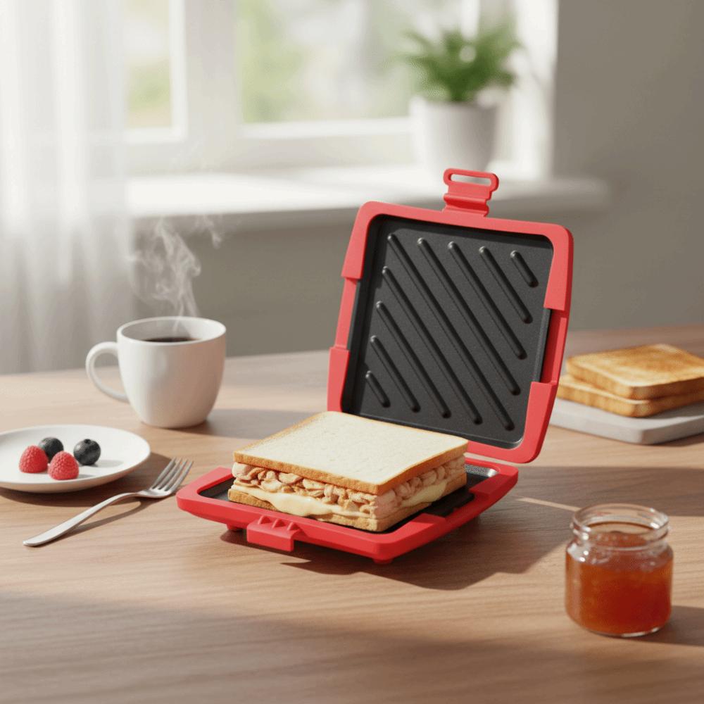 Adjustable Silicone Microwave Sandwich Maker Non-stick Heat-resistant Sandwich Grill Plate Detachable Toastie Oven