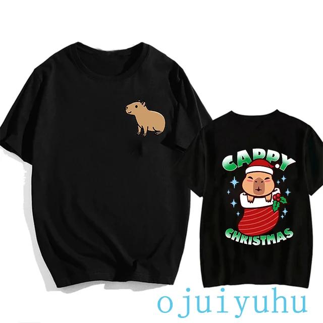 Fashion Capybara T Shirt Men/women EU Szie T-shirt Funny Capibara Harajuku Tees Tops Cartoon Mange Y2k 90s Grunge Tshirt Clothes