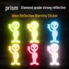 Reflective Alien Motorcycle Safety Decal for Night Driving