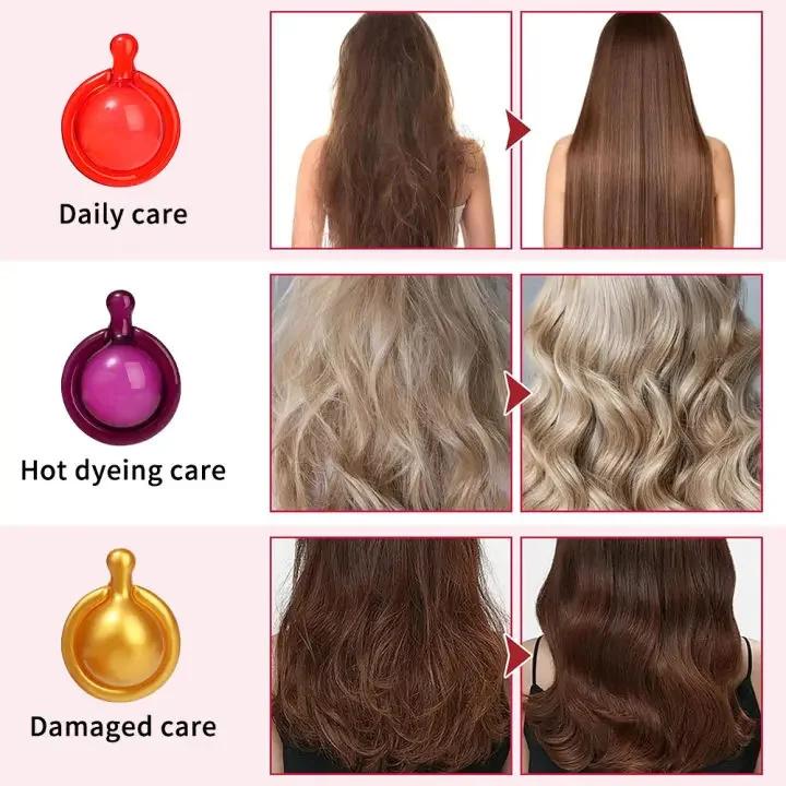 Capsula Vitamina Capelli Olio Cheratina Ripristino Rapido Capelli Morbidi Lisci Lucidi Cura Nutrire Riparare Capelli Danneggiati Trattamento Punte Secche Produc