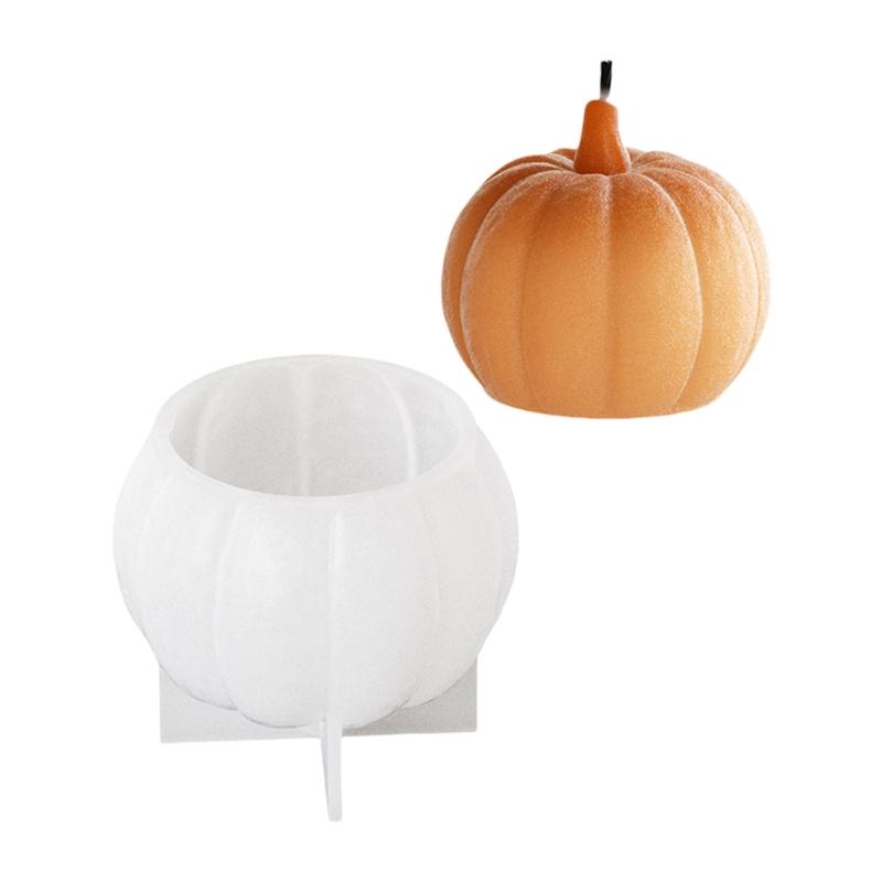 Pumpkin Shaped Candle Mold Gypsum Ornament Mould Home Decoration Molds Handmade Jewelry for Aromatherapys Enthusiasts